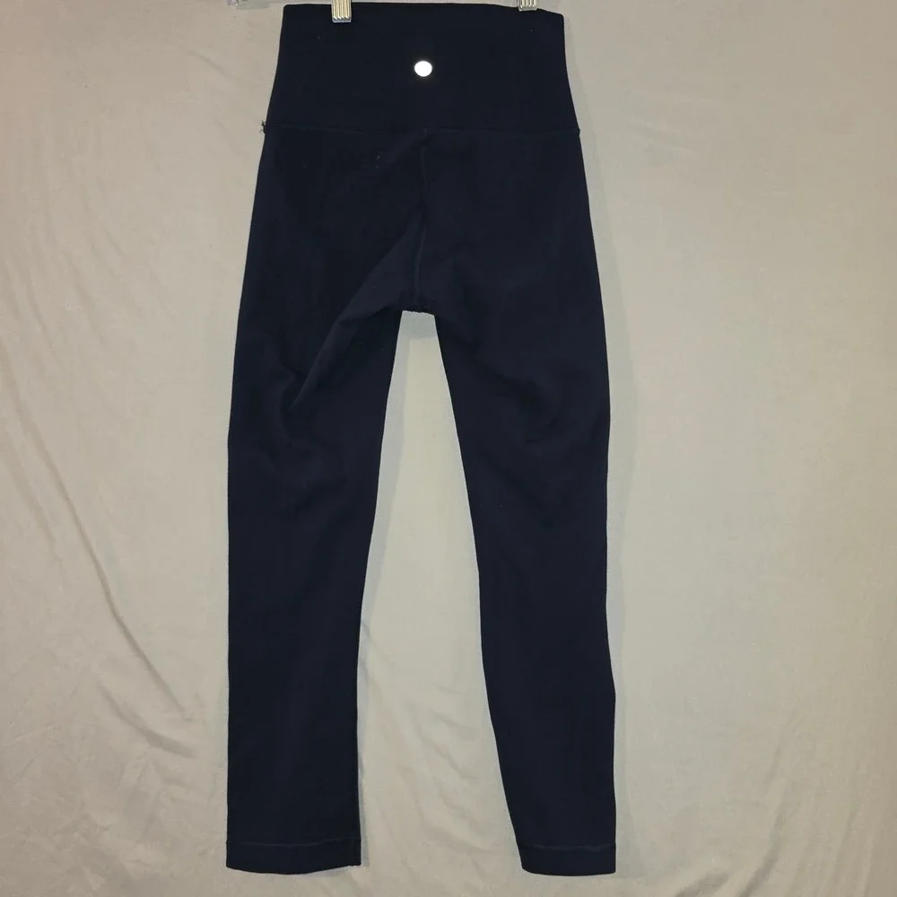 Lululemon Leggings 2 Women Navy Blue High-Rise Cropped Align Style LW6AGOS